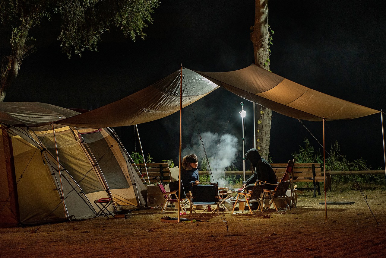 Camping is a form of outdoor recreation or outdoor education involving overnight stays with a basic temporary shelter such as a tent.