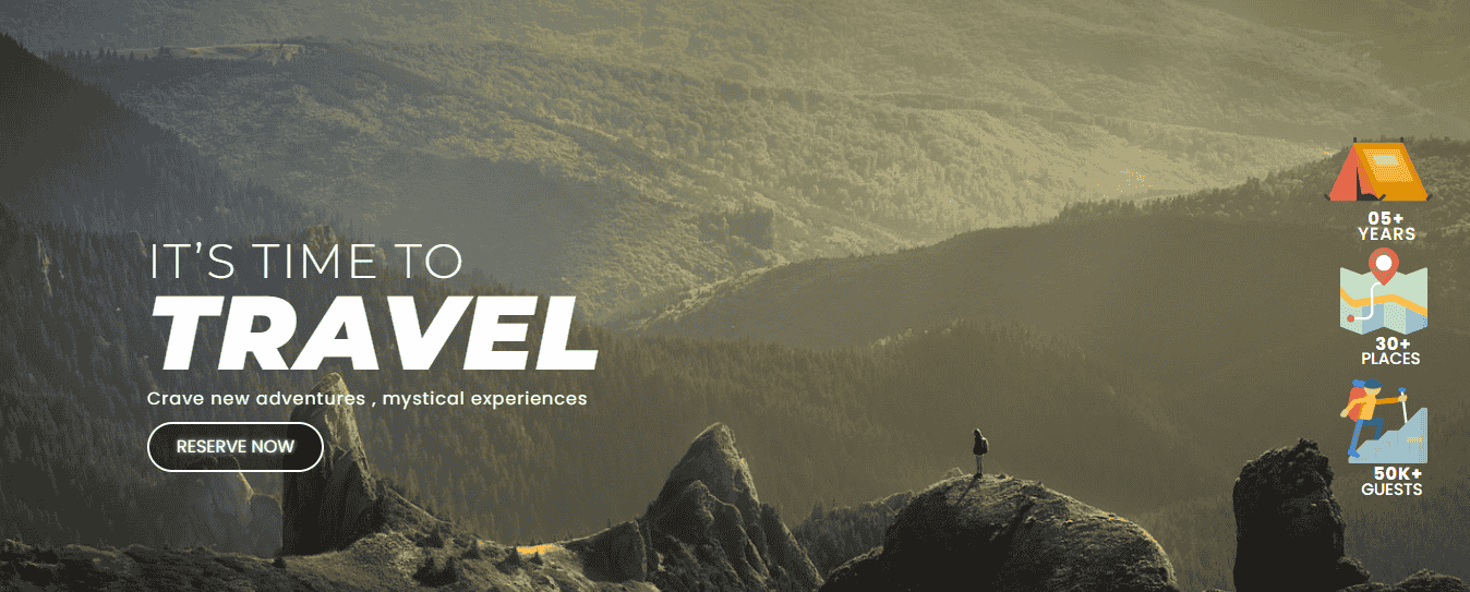 Cover page of Hike.in Website